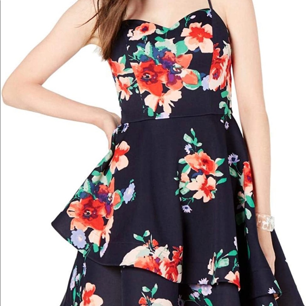 Sequin hearts floral dress